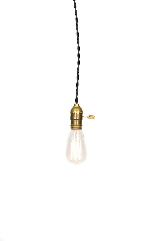Simply Modern Vintage Farmhouse Pendant Light - Black Wire