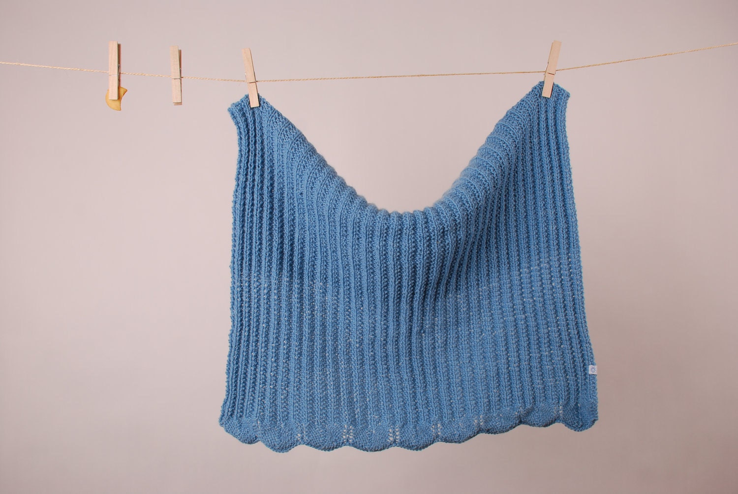 organic wool knitted baby blanket