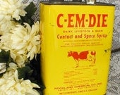 Vintage C-Em-Die Fly and Mosquito Spray Gallon Can