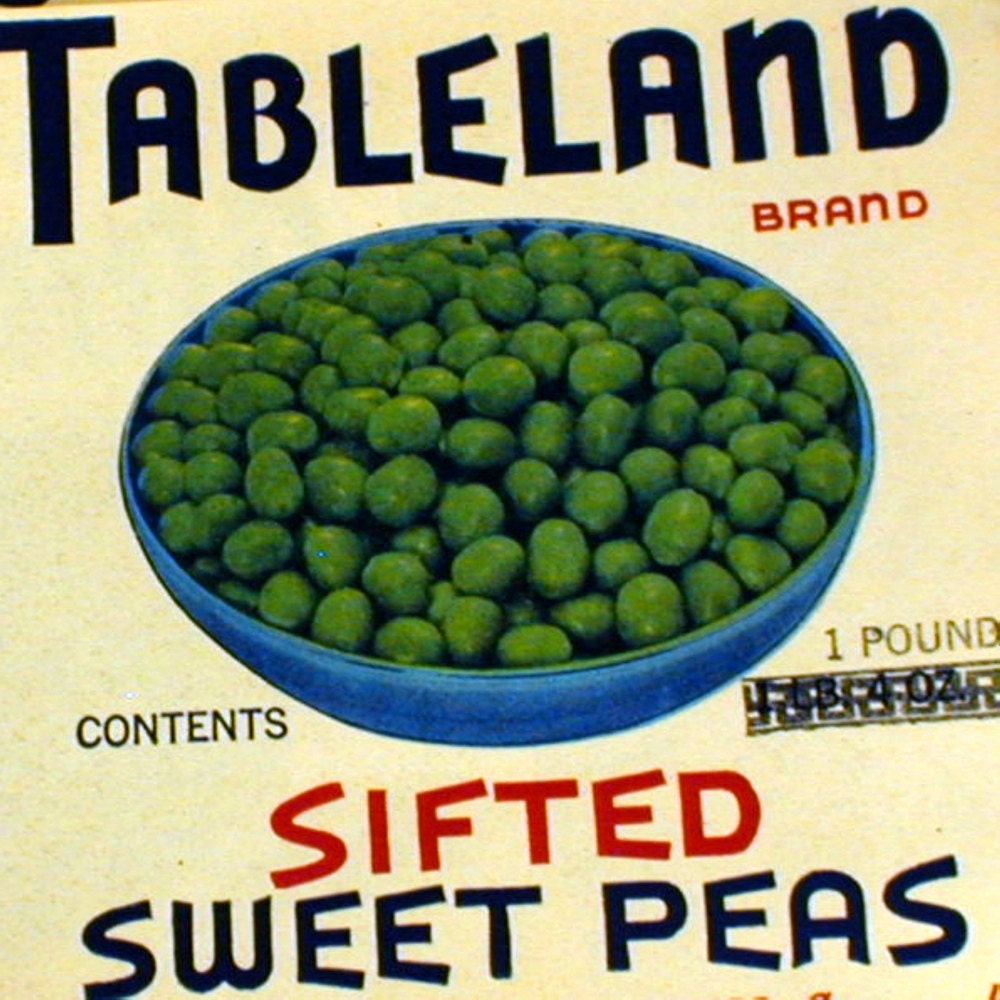 Peas Vegetable Can Labels 1940s Vintage