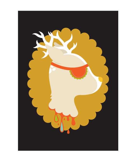 One-eyed fawn print (cream) 5"x7"