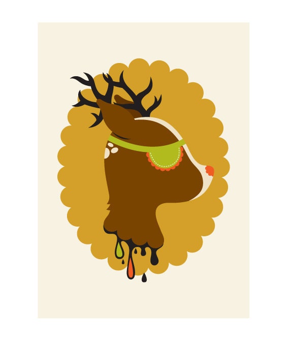 One-eyed fawn print (brown) 5"x7"