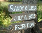 Wedding Signs Reception Signs.  Hand Painted Wooden Signs Eco Friendly Wedding Decorations Outdoor Weddings