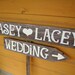 Custom Wedding Signs LARGE FONT Hand painted Signs on Reclaimed Wood. Wedding Road signs on Post