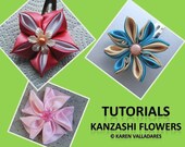 3 Kanzashi Flower Tutorials - PDF Hair Accesories Patterns - Fabric Flower Pattern (Also can be Made to Order)