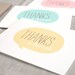 Thank You Cards, Set of 6 - Spring Wedding: Pastel Mint, Pink Peach, Mustard Yellow - Eco Friendly
