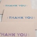 Typography Thank You Cards, Set of 6 - Blue, Purple, Teal - Recycled Eco Friendly