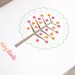 Thank You Card - Paper Cut Linen Recycled Hand Carved Tree - Green, Pink, Orange, Brown
