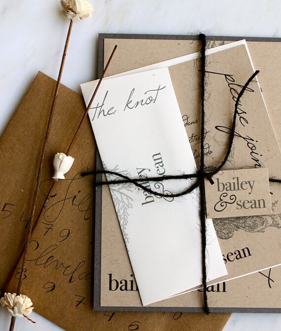 Rustic Charm - Eco-Friendly Rustic Wedding Invitations, Kraft, Natural Twine - Purchase for a Sample