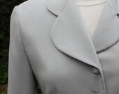 Vintage 1940s Suit style Gray Suit by Zelda with amazing Wasp waist Shaping Subtle Grey color BR75