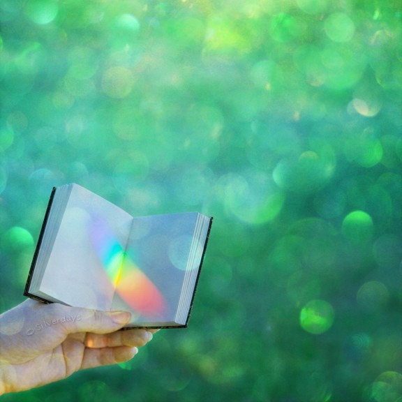 Rainbow Book Journal Diary at Emerald Grotto Fine Art Photograph Photo 5 x 5 Square