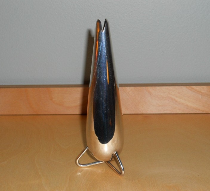 Danish Modern Silver Rocket Bud Vase