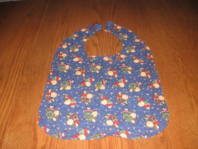 Handmade Christmas Country Angels  Quilted Adult bib