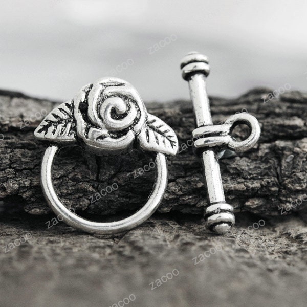 30pcs Tibetan Silver Flower Toggle Clasps Finding TS0879