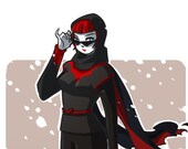 Batwoman II in Scarf Art Print