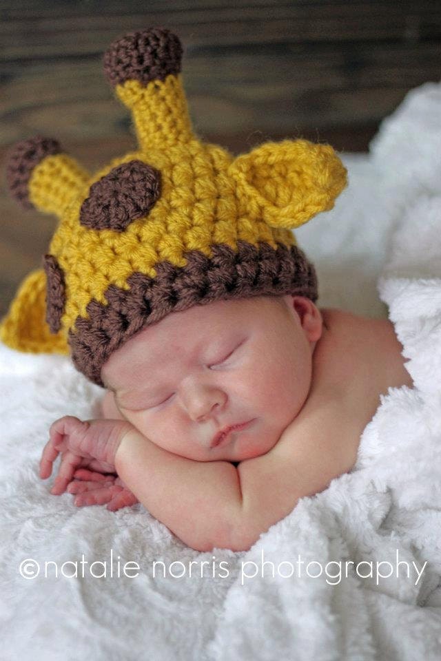 Baby Giraffe Hat Crochet Perfect Newborn Photo Prop Halloween Costume