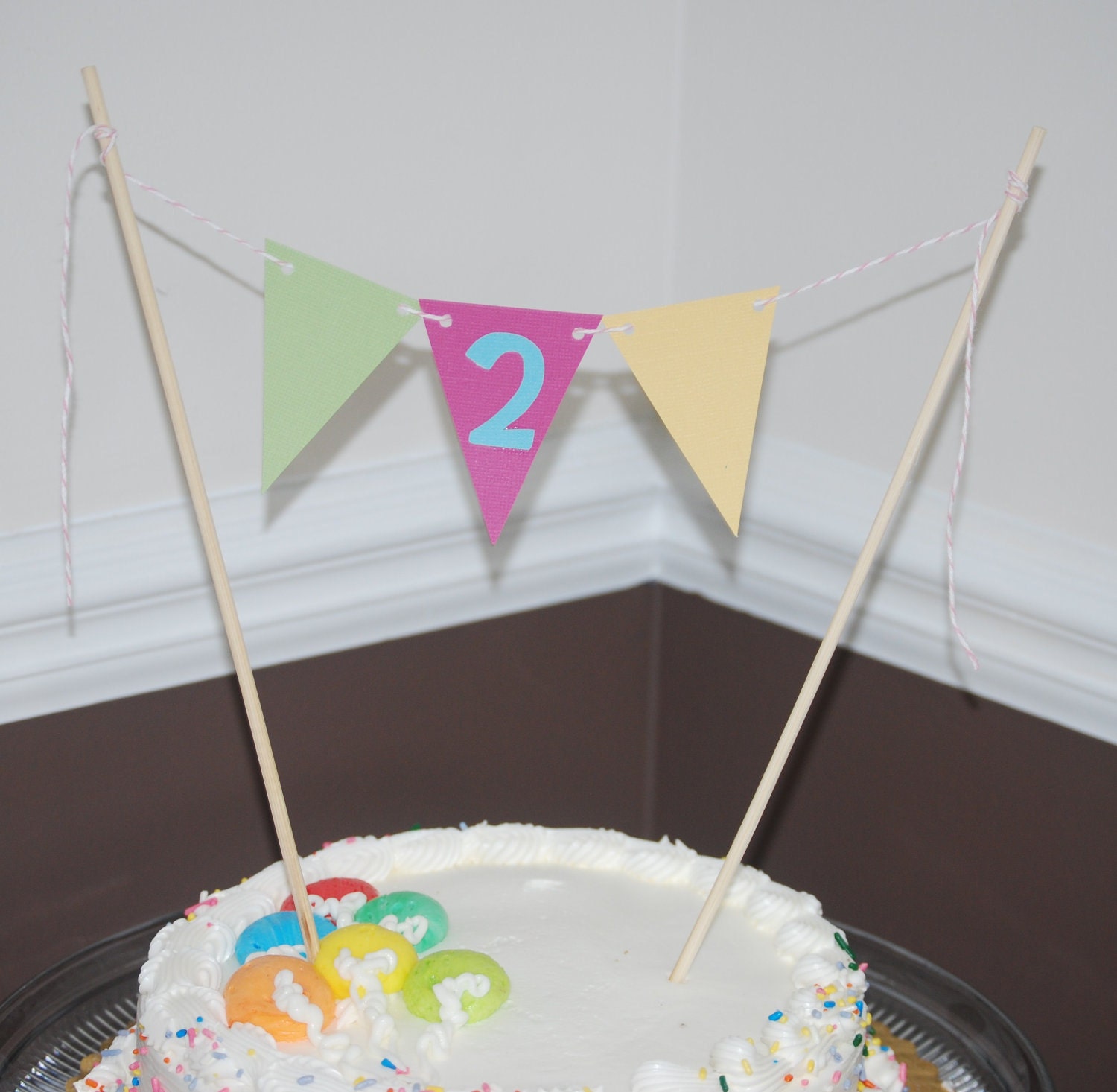Cake Bunting with Number, Cake Topper with Number Il_570xn