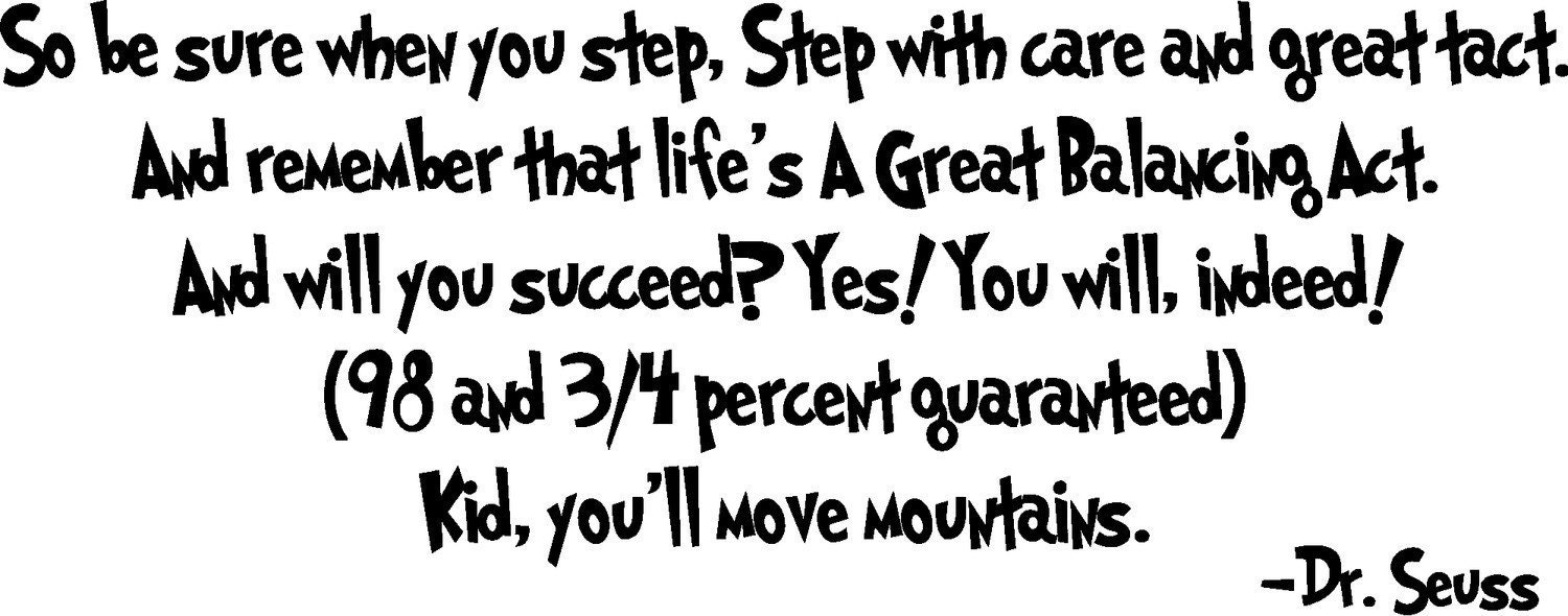 So be sure when you step Dr Seuss Vinyl Wall Quote