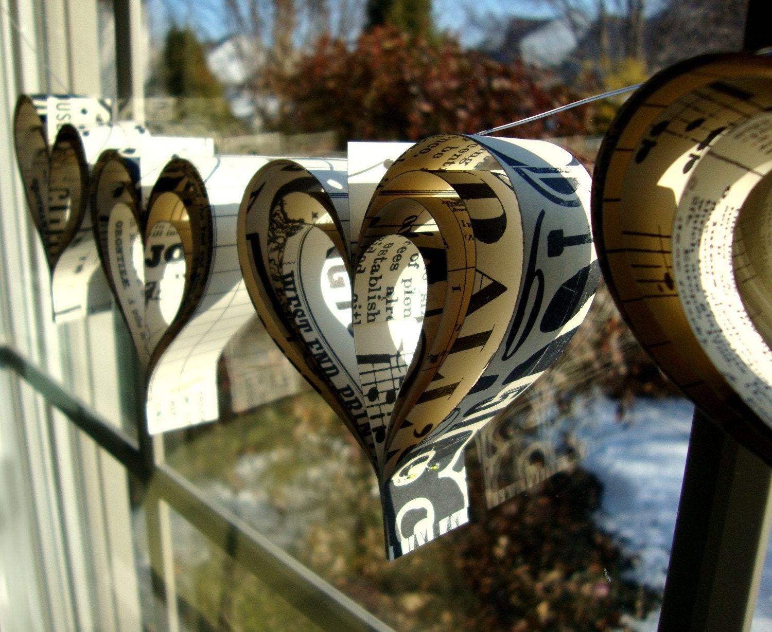 Valentines day Garland paper hearts banner