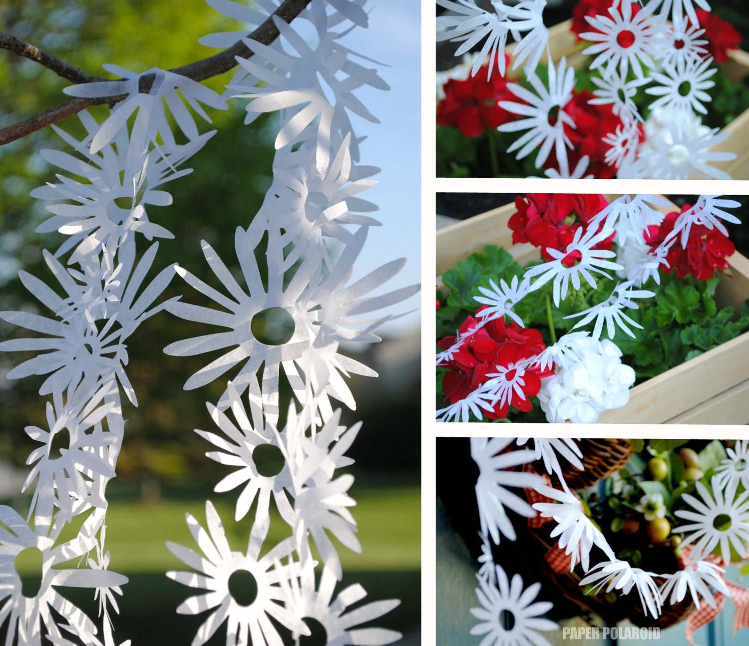 Garland Daisy chain  DIY tissue decoration