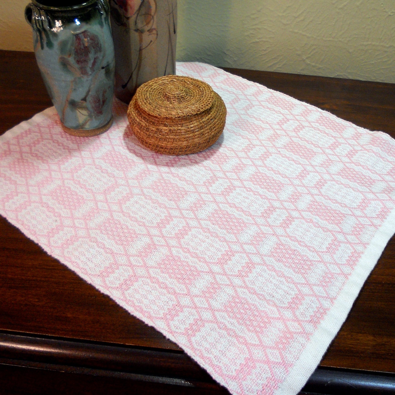 E153 Hand Woven Table Runner or Dresser Scarf