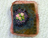E192 OOAK Handmade Felt, Resist Dyed Brooch