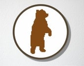 Counted Cross stitch Pattern PDF. Instant download. Bear Silhouette. Includes easy beginners instructions.