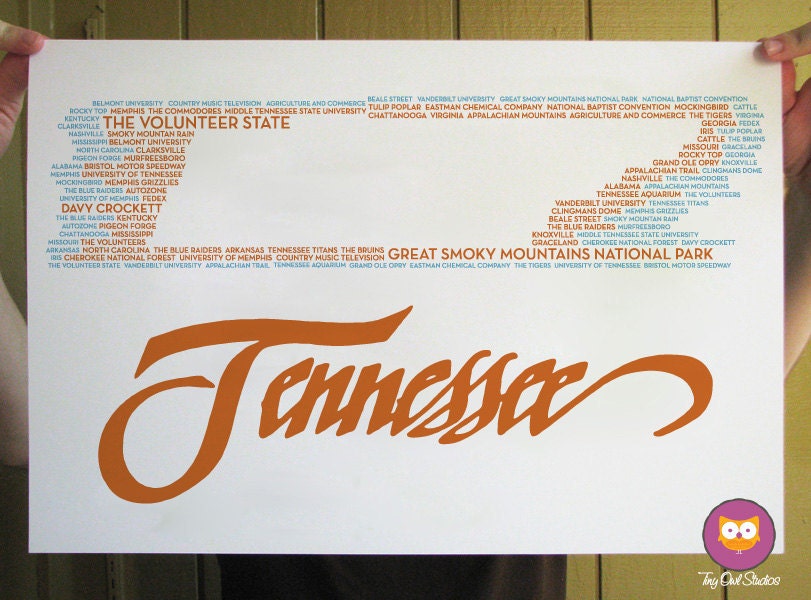 Tennessee State Typographical Poster