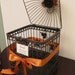 On Sale Bird Cage Wedding Card Holder with Burnt Orange Hydrangeas  / Wedding Card Holder /  Birdcage Card Holder