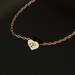 Petite Gold Heart Necklace - initial personalized engraved necklace, 14k gold filled chain, birthday gift for mom, mothers day gifts