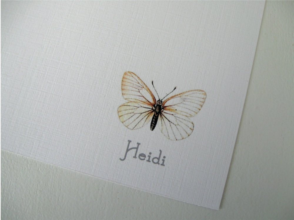 Personalized Stationery Flat Cards Butterfly Set of 10 Mother's Day Gift