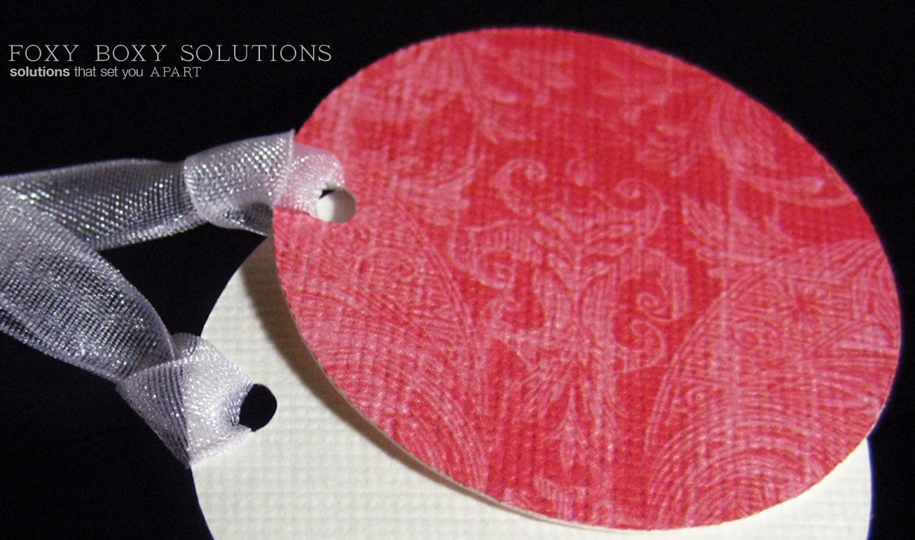 Gift Tags: Dark Pink Pattern - set of 2