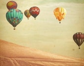 Hot Air Balloon Photography - Wanderers - Fine Art Photograph of Hot Air Balloons floating in England