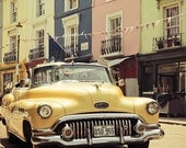 London Photograph - An American in London - Notting Hill, Portobello Road, yellow,pink, jubilee