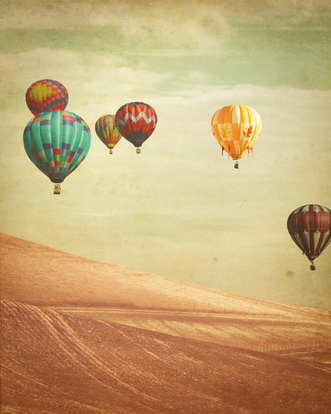 Hot Air Balloon Photography - Wanderers - Fine Art Photograph of Hot Air Balloons floating in England