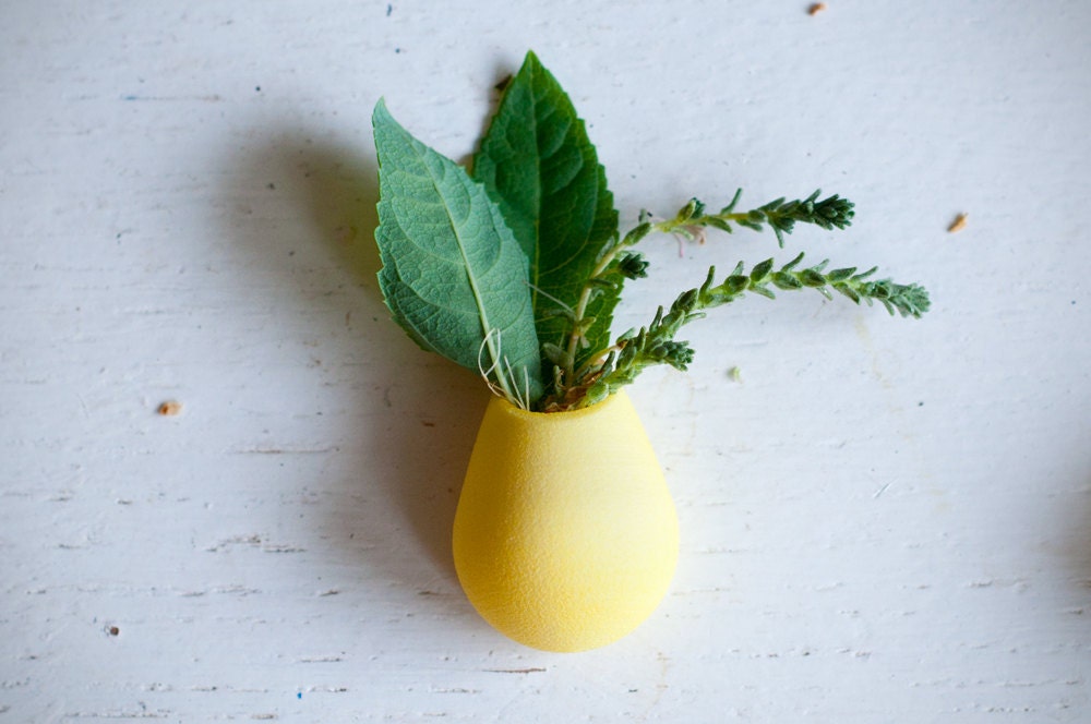 Wearable Planter Lapel Pin, Lemon Yellow