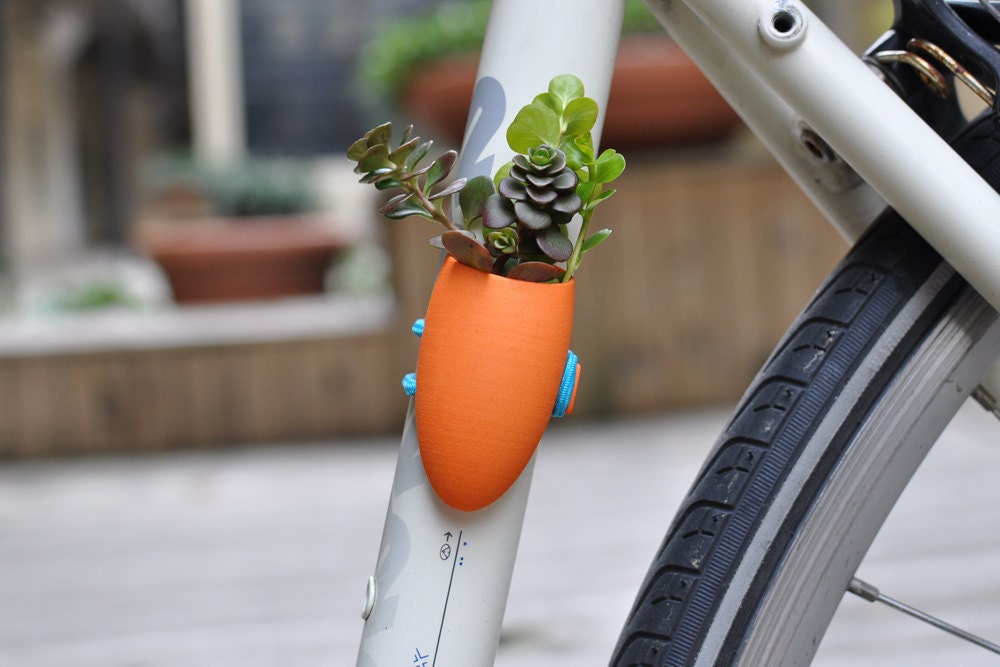 Orange Bike Planter: A Wearable Planter for Your Bike