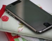 Handmade Cathy iPod or iPhone cover in tea green with pink flowers by Jill Griffn