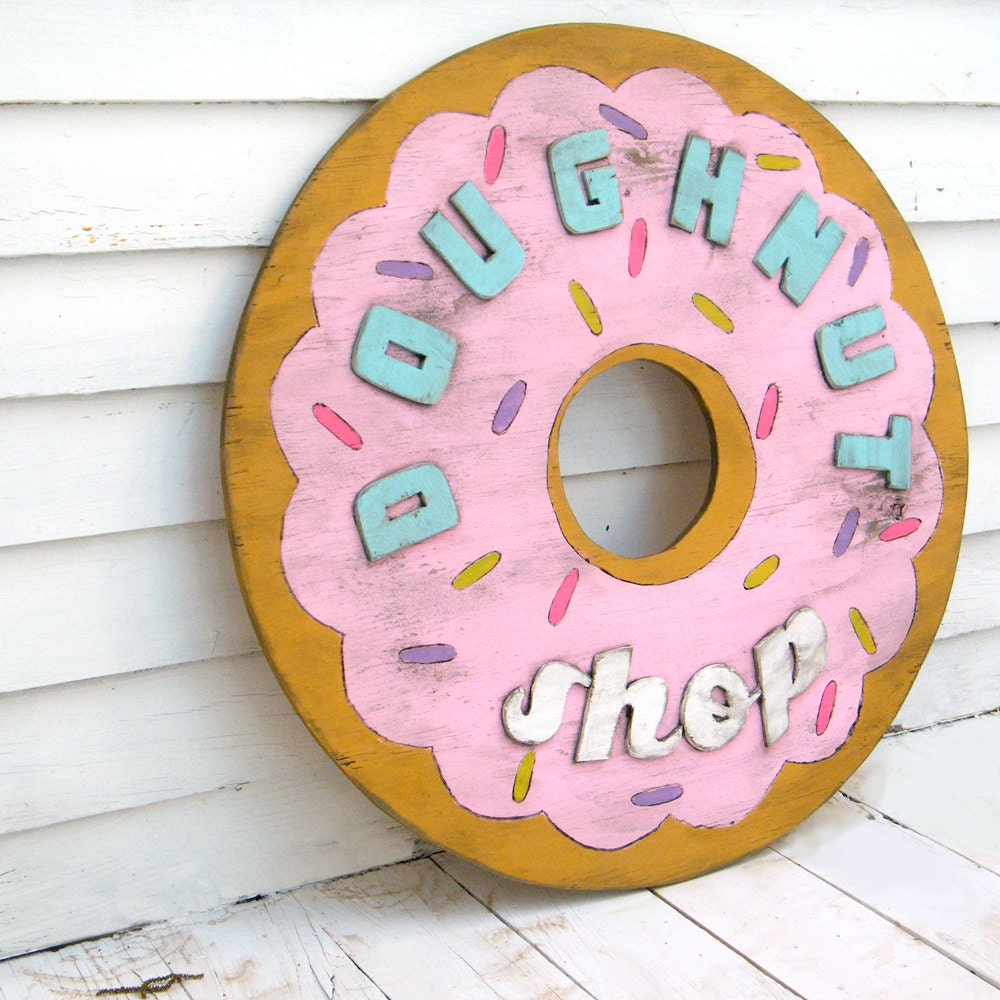 Doughnut Shop Sign Round Retro Sign