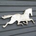 Horse Wooden Sign White Washed Distressed Large Size