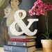 Ampersand (&) Wood Sign Wedding Photo Prop White Shabby Chic