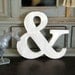 Ampersand (&) Wood Sign Wedding Photo Prop White Shabby Chic