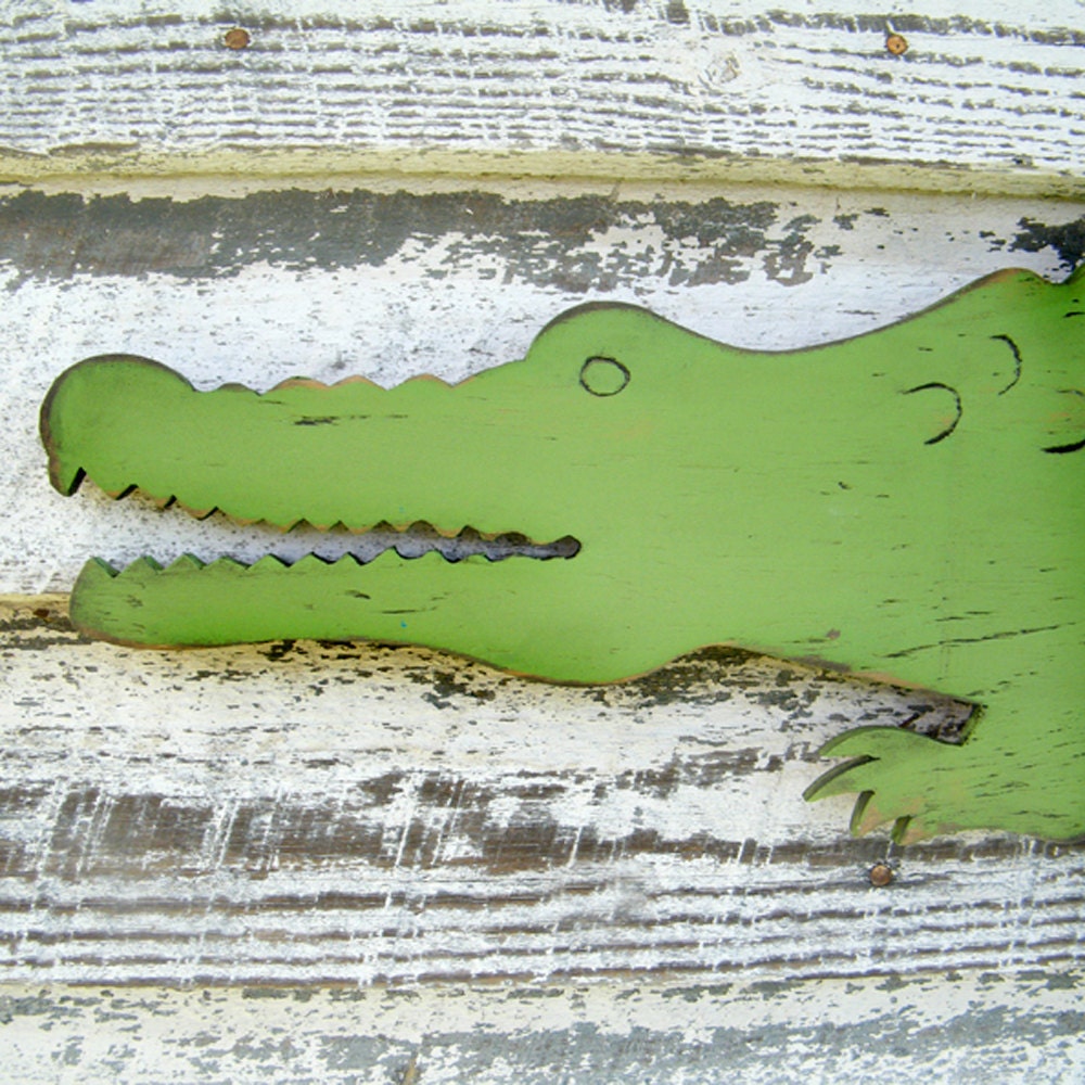Gator Alligator Large Scale Preppy Wall Decor Zoo Jungle Wall Art Florida Alligator Nursery