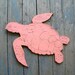 Sea Turtle Sign Large Swimming Wooden Sign Beach Coastal Ocean Coral
