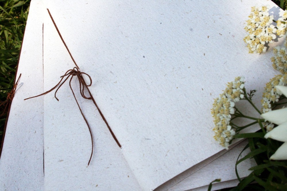 Journal Recycled Handmade White Flax
