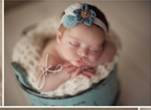 Baby Bow, Girls Bow, Baby Headband, Girls Headband, Flower Bow, Flower Headband, Blue Flowers, Infant Bow, Infant Headband