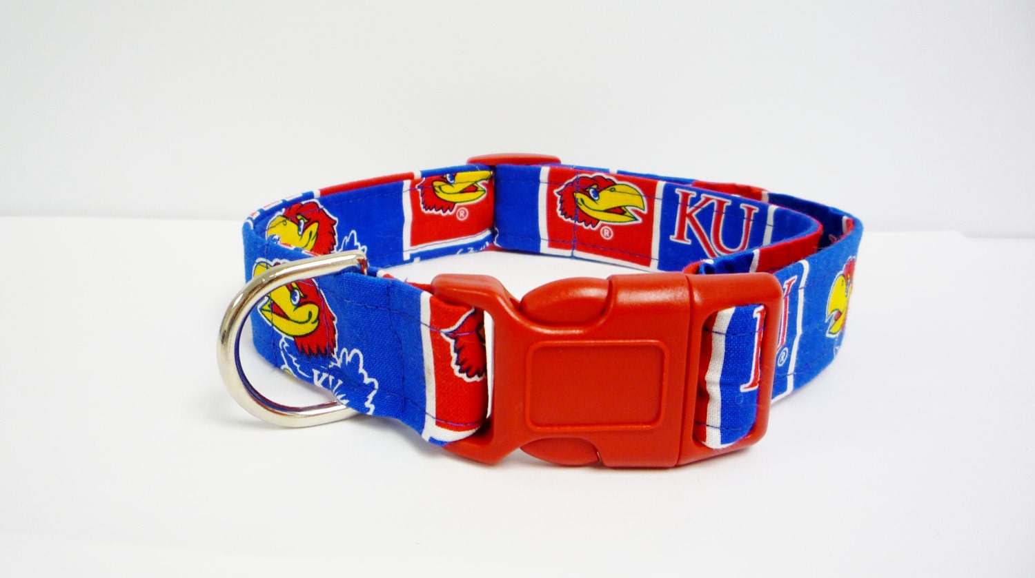 Kansas Jayhawks Dog Collar - 1" Wide - Medium & Large Sizes