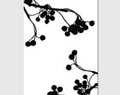 SALE - 11x17 Large Botanical Nature Print - Black and White - Modern Floral Art