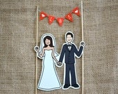 Illustrated Cake Topper and Pennant Banner - Customizable