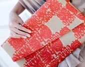Orange and tan Clutch Purse / handbag / women clutch bag/leather handbag/ leather clutch
